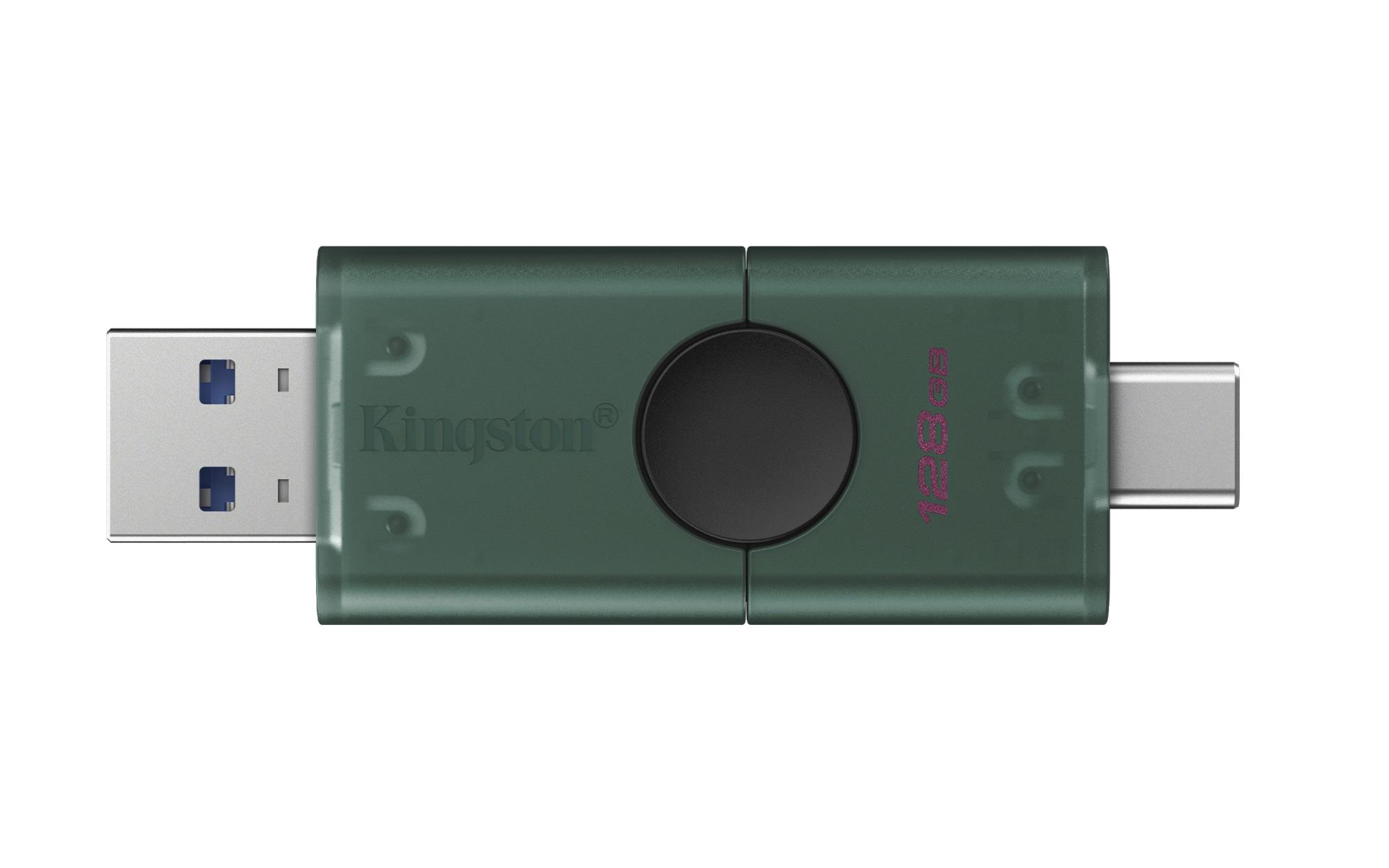 97930b84-96e5-4e31-928e-75c4a5195ee4 Kingston DataTraveler Duo | 128 GB | USB 3.2 Gen 1 | Black/Green