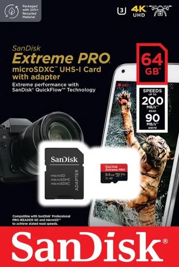 98745e75-66e4-4eb1-9873-79aed1b84700 Micro SDXC kortelė SanDisk 64GB su SD adapteriu ir RescuePRO Deluxe