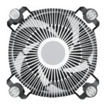 CPU aušintuvas ARCTIC S1700, šoninis vaizdas su montavimo detalėmis