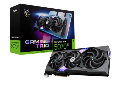Graphics Card MSI NVIDIA GeForce RTX 5070 Ti 16 GB GDDR7 256 bit PCIE 5.0 16x Dual Slot Fansink 1xHDMI 3xDisplayPort RTX5070TI16GGAMTRIOOC