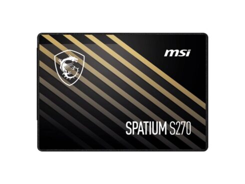 SSD MSI SPATIUM S270 480GB SATA 3D NAND Write speed 450 MBytes/sec Read speed 500 MBytes/sec 2,5" TBW 250 TB MTBF 2000000 hours S78-440E350-P83