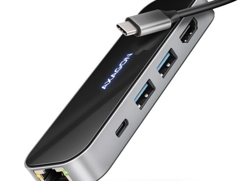 I/O HUB USB-C 6IN1/GLASS 0.2M HMC-6GLN AXAGON