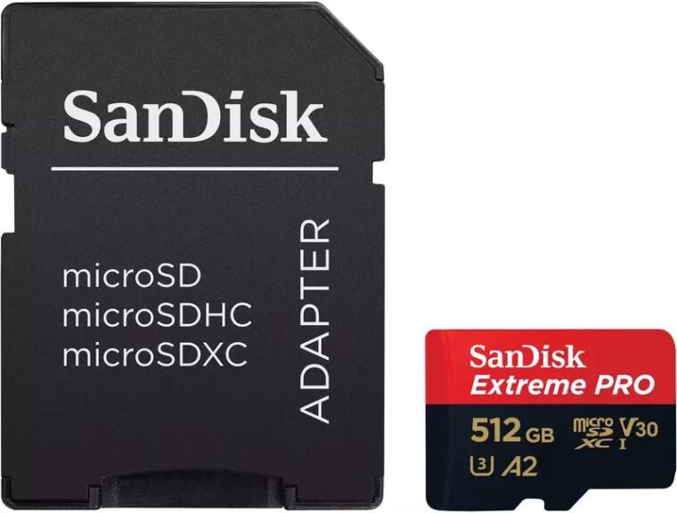 SanDisk 512GB Extreme PRO microSDXC kortelė su UHS-I ir adapteriu