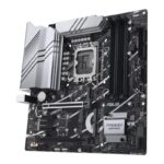 ASUS PRIME Z790M-PLUS motininė plokštė, vaizdas iš šono su jungčių išdėstymu