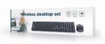 Gembird | Keyboard and mouse | KBS-W-01 | Keyboard and Mouse Set | Wireless | Mouse included | Batteries included | US | Black | 390 g | Numeric keypad