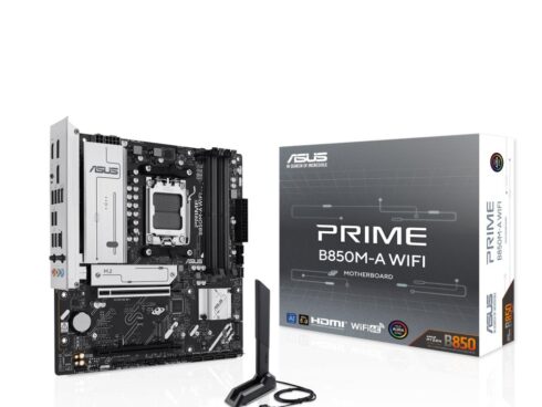 Mainboard ASUS AMD B850 SAM5 Micro-ATX Memory DDR5 Memory slots 4 1xPCI-Express 4.0 16x 1xPCI-Express 5.0 16x 3xM.2 1xHDMI 2xDisplayPort 4xUSB 2.0 4xUSB 3.2 1xRJ45 3xAudio port PRIMEB850M-AWIFI