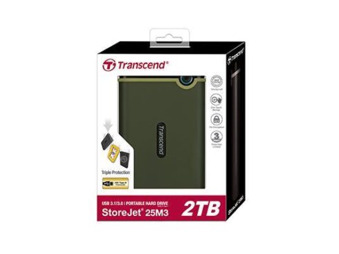External HDD TRANSCEND StoreJet 2TB USB 3.0 Colour Green TS2TSJ25M3G