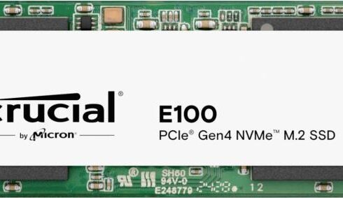 SSD CRUCIAL E100 2TB M.2 NVMe Write speed 4500 MBytes/sec Read speed 5000 MBytes/sec CT2000E100SSD8