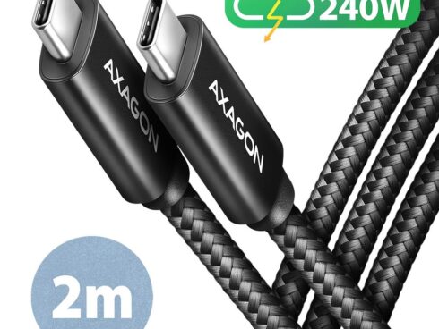 CABLE USB-C TO USB-C 2M 240W/BRAID BLK BUCM2-CM20AB AXAGON