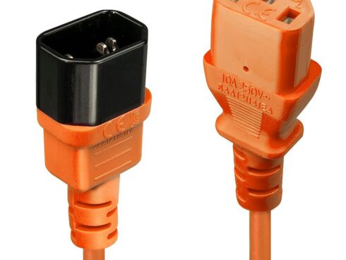 CABLE POWER IEC EXTENSION 0.5M/ORANGE 30473 LINDY