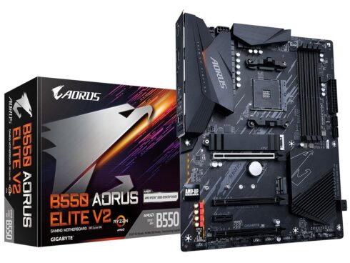 Mainboard GIGABYTE AMD B550 SAM4 ATX Memory DDR4 Memory slots 4 1xPCI-Express 16x 2xPCI-Express 3.0 1x 1xPCI-Express 3.0 2x 2xM.2 1xHDMI 1xDisplayPort 2xUSB 2.0 5xUSB 3.2 1xOptical S/PDIF 1xRJ45 5xAudio port B550AORUSELITEV21.5