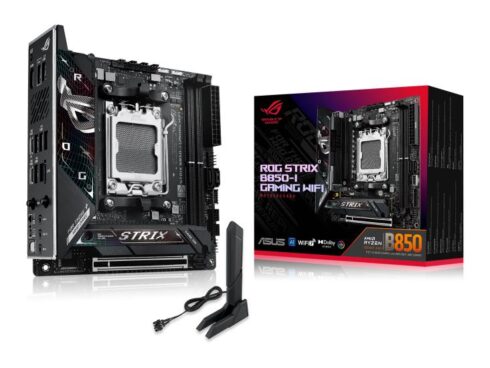 Mainboard ASUS AMD B850 SAM5 Mini-ITX Memory DDR5 Memory slots 2 1xPCI-Express 4.0 16x 1xPCI-Express 5.0 16x 2xM.2 1xHDMI 1xAudio-In 1xAudio-Out 1xMicrophone 2xUSB 2.0 5xUSB 3.2 1xUSB-C 1xOptical S/PDIF 1xRJ45 STRIXB850-IGAMINGWIFI