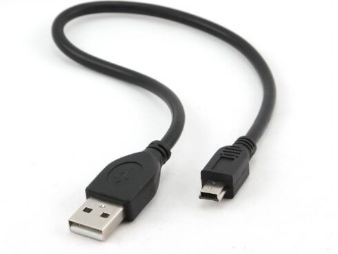 CABLE USB2 AM-MINI 30CM BLACK/CCP-USB2-AM5P-1 GEMBIRD