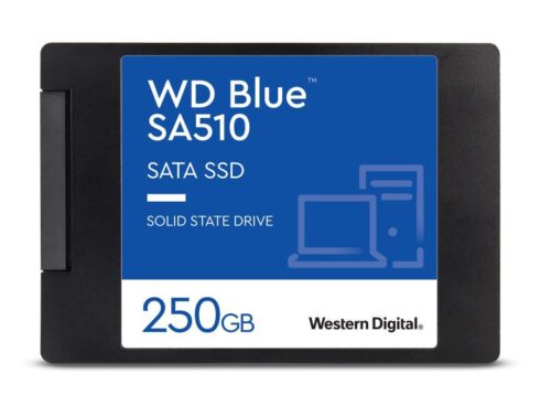 SSD WESTERN DIGITAL Blue SA510 250GB SATA 3.0 Write speed 440 MBytes/sec Read speed 555 MBytes/sec 2,5" TBW 100 TB MTBF 1750000 hours WDS250G3B0A
