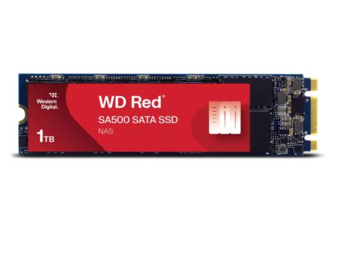 SSD WESTERN DIGITAL Red SA500 1TB M.2 SATA 3.0 Write speed 530 MBytes/sec Read speed 560 MBytes/sec 2.38mm TBW 600 TB MTBF 2000000 hours WDS100T1R0B