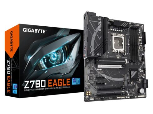 Mainboard GIGABYTE Intel Z790 LGA1700 ATX Memory DDR5 Memory slots 4 3xPCI-Express 3.0 1x 1xPCI-Express 4.0 4x	 1xPCI-Express 5.0 16x 3xM.2 1xHDMI 1xDisplayPort 6xUSB 2.0 6xUSB 3.2 1xUSB-C 1xPS/2 1xOptical S/PDIF 1xRJ45 3xAudio port Z790EAGLE1.0