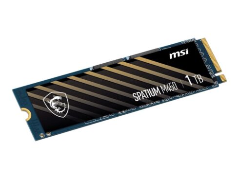SSD MSI SPATIUM M450 1TB M.2 PCIe Gen4 NVMe 3D NAND Write speed 3000 MBytes/sec Read speed 3600 MBytes/sec 2.15mm TBW 600 TB MTBF 1500000 hours S78-440L980-P83