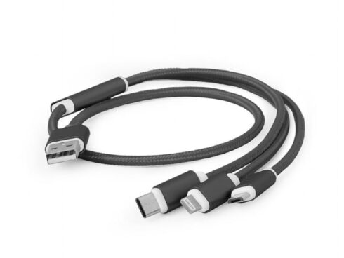 CABLE USB CHARGING 3IN1 1M/BLACK CC-USB2-AM31-1M GEMBIRD