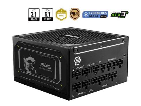 Power Supply MSI MAG A1000GL PCIE5 II ATX 3.1 1000 Watts Efficiency 80 PLUS GOLD PFC Active MAGA1000GLPCIE5II