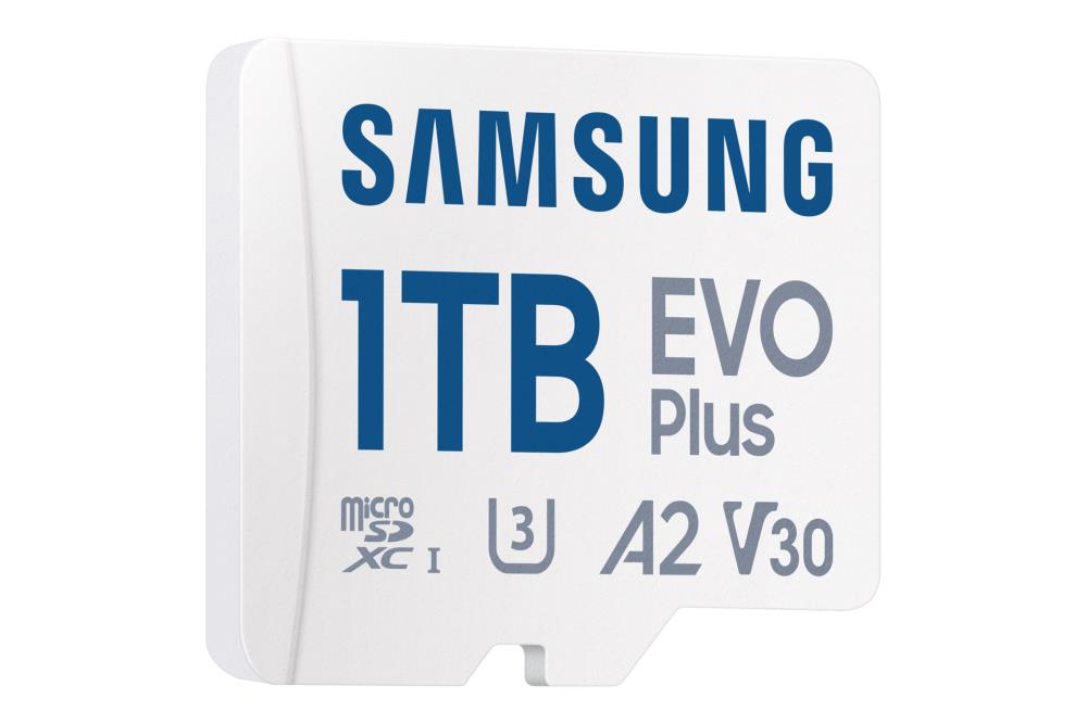 f33c92e1-7529-4d72-a1f5-4538aec66900 SAMSUNG EVO Plus microSDXC 1TB kortelės pakuotė su informacija