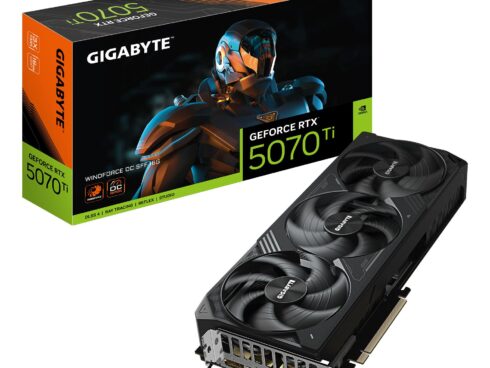 Graphics Card GIGABYTE NVIDIA GeForce RTX 5070 Ti 16 GB GDDR7 256 bit PCIE 5.0 16x Triple slot Fansink GV-N507TWF3OC-16GD1.0