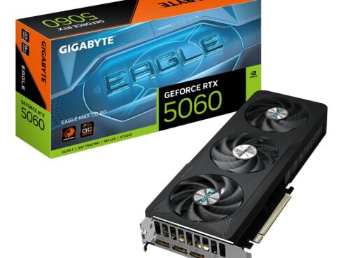 Graphics Card GIGABYTE NVIDIA GeForce RTX 5060 2550 MHz 8 GB GDDR7 128 bit PCI Express 5.0 Active GV-N5060EAGLEMAXOC-8GD