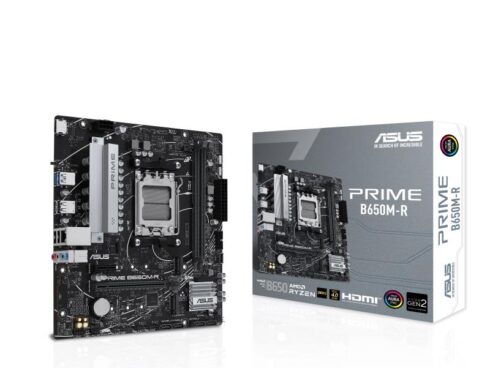 Mainboard ASUS AMD B650 SAM5 Micro-ATX Memory DDR5 Memory slots 2 1xPCI-Express 4.0 1x 2xPCI-Express 4.0 16x 2xM.2 1xHDMI 4xUSB 2.0 2xUSB 3.2 1xRJ45 3xAudio port PRIMEB650M-R