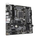 GIGABYTE B760MDS3HDDR4 motininė plokštė, šoninis vaizdas su jungtimis