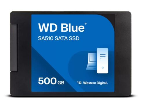 SSD WESTERN DIGITAL Blue SA510 500GB SATA 3.0 Write speed 510 MBytes/sec Read speed 560 MBytes/sec 2,5" TBW 200 TB MTBF 1750000 hours WDS500G3B0A
