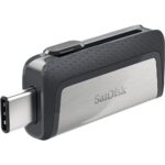 USB-C atmintukas SanDisk 128GB su slidžiu korpusu, matomas iš šono