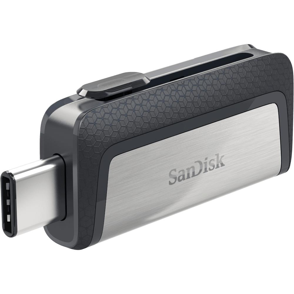 0074044e-58d8-4c69-b0dc-ed322e789244 USB-C atmintukas SanDisk 128GB su slidžiu korpusu, matomas iš šono