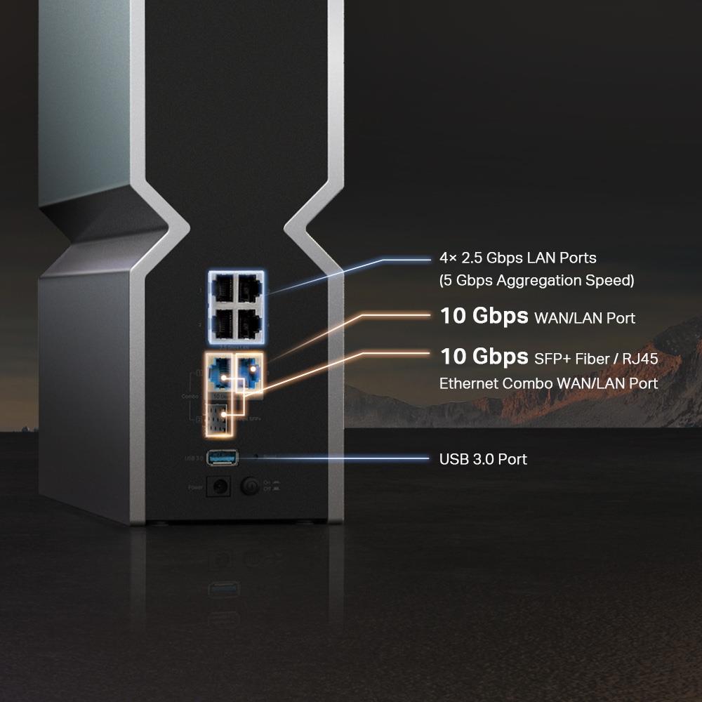 007deb21-c228-4628-b790-7b7bb76d1732 Wireless Router TP-LINK Wireless Router 19000 Mbps Mesh Wi-Fi 7 USB 3.0 4x2.5GbE 2x10GbE LAN WAN ports 2 Number of antennas 8 ARCHERBE800
