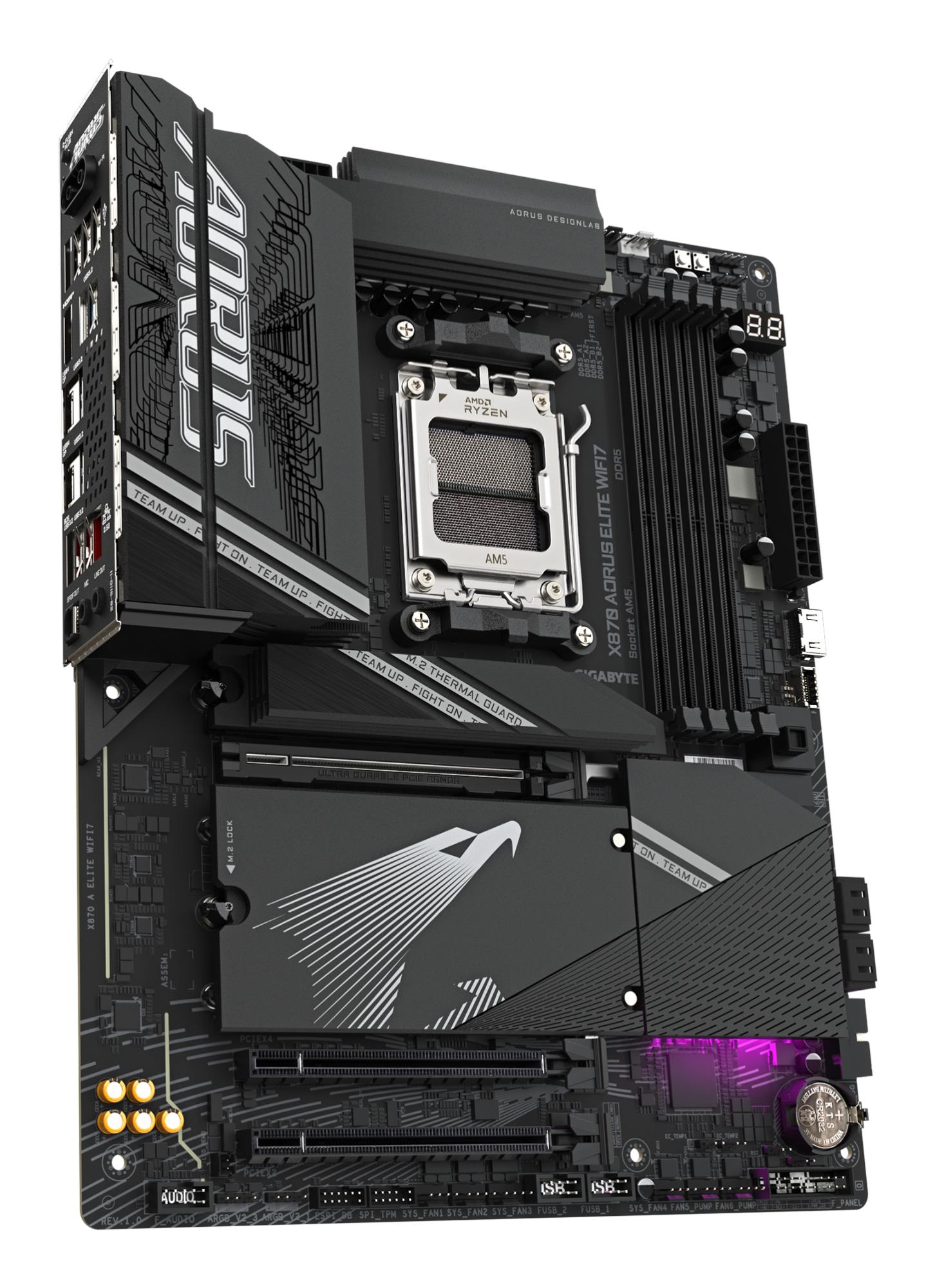 00b2ef43-7624-459c-a71a-fecd83385be6 Mainboard GIGABYTE AMD X870 SAM5 ATX Memory DDR5 Memory slots 4 X870AELITEWIFI71.1