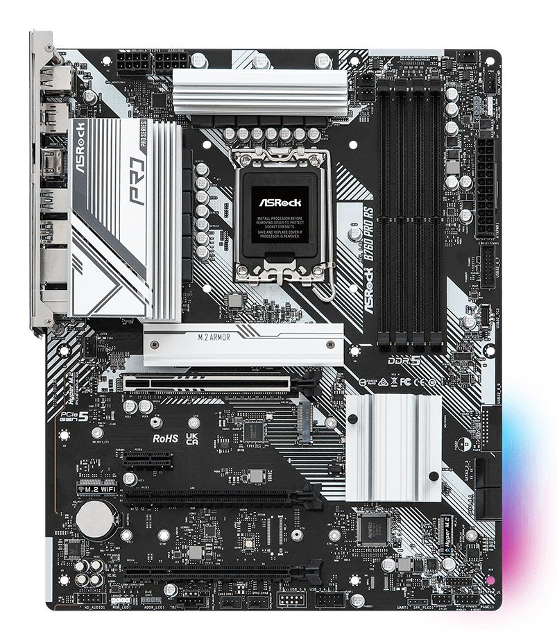 0151297a-f654-4cc9-a842-254b2489bce6 ASROCK B760 Express motininė plokštė su LGA1700 ir DDR5 atmintimi
