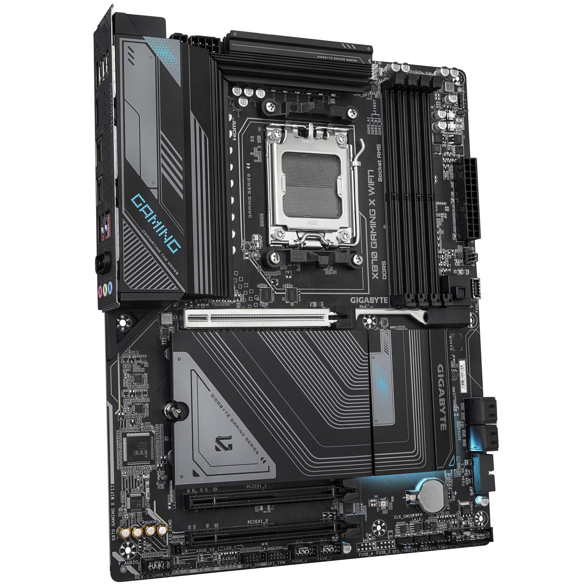01f48255-2bad-4a20-a293-add23b2c1708 Mainboard GIGABYTE AMD X870 SAM5 ATX Memory DDR5 Memory slots 4 2xPCI-Express 3.0 1x 1xPCI-Express 5.0 16x 3xM.2 1xHDMI 4xUSB 2.0 4xUSB 3.2 2xUSB-C 1xRJ45 3xAudio port X870GAMINGXWIFI71.1
