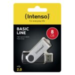USB atmintinė Intenso su integruotu dangteliu, šoninis vaizdas