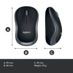 MOUSE USB OPTICAL WRL M185/GREY 910-002238 LOGITECH
