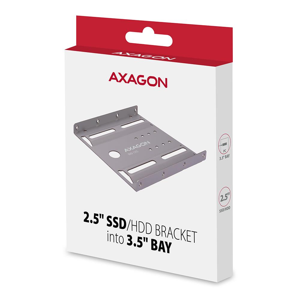 05522c70-96bf-416c-a50d-df1fe2f30704 SSD ACC BRACKET 2.5" TO 3.5"/GREY RHD-125S AXAGON