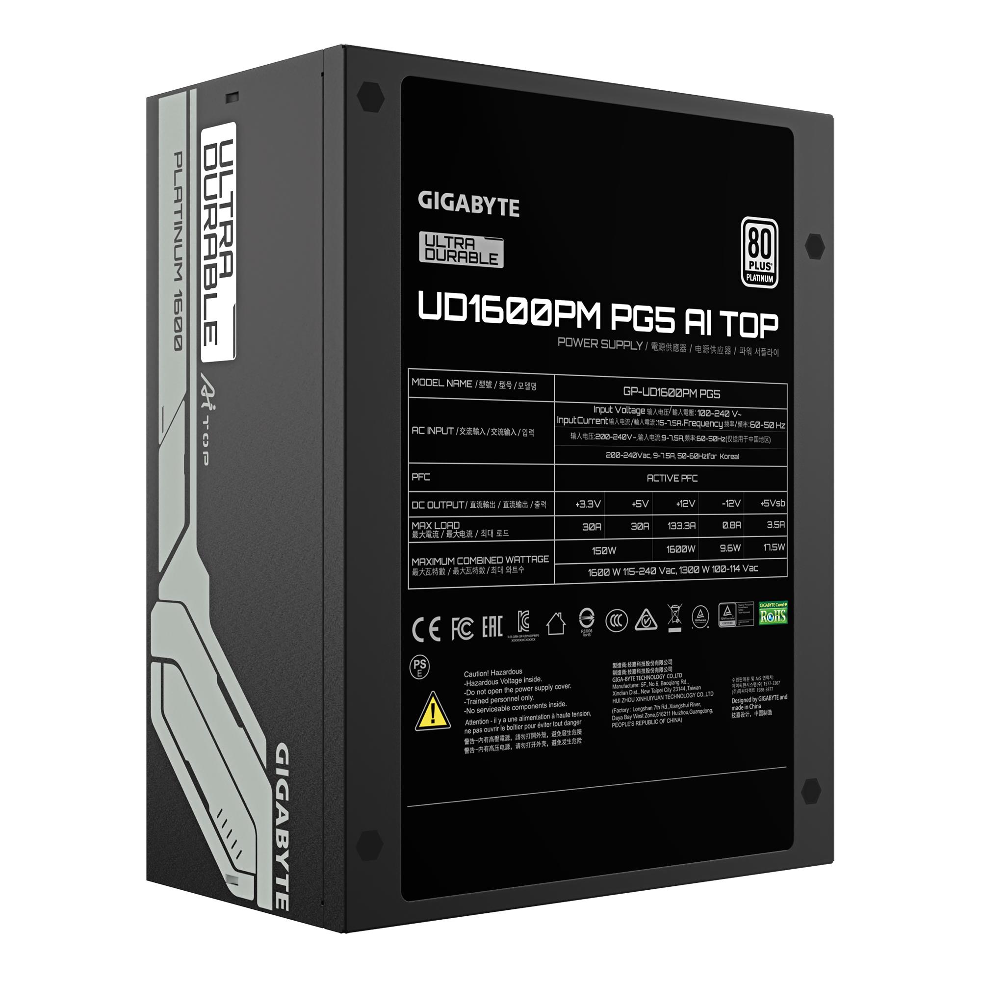 0663da28-e286-477d-8cc1-b10d2e5c25db-1 Power Supply GIGABYTE GP-UD1600PM PG5 1600 Watts Efficiency 80 PLUS PLATINIUM PFC Active GP-UD1600PMPG5