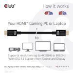 CABLE HDMI TO HDMI 1M/M/M CAC-1371 CLUB3D