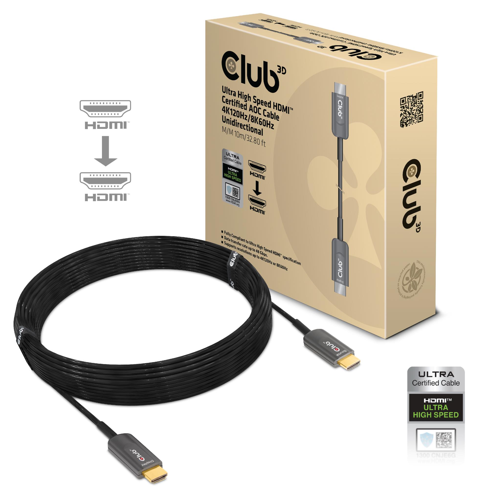 06aed9a5-2864-4480-9c4d-6f1c578cd2d7 HDMI aukštos spartos laidas 10m, Club 3D CAC-1376