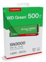 SSD WESTERN DIGITAL Green 500GB M.2 PCIe Gen4 NVMe Write speed 4100 MBytes/sec Read speed 5000 MBytes/sec 2.3mm TBW 100 TB WDS500G4G0E