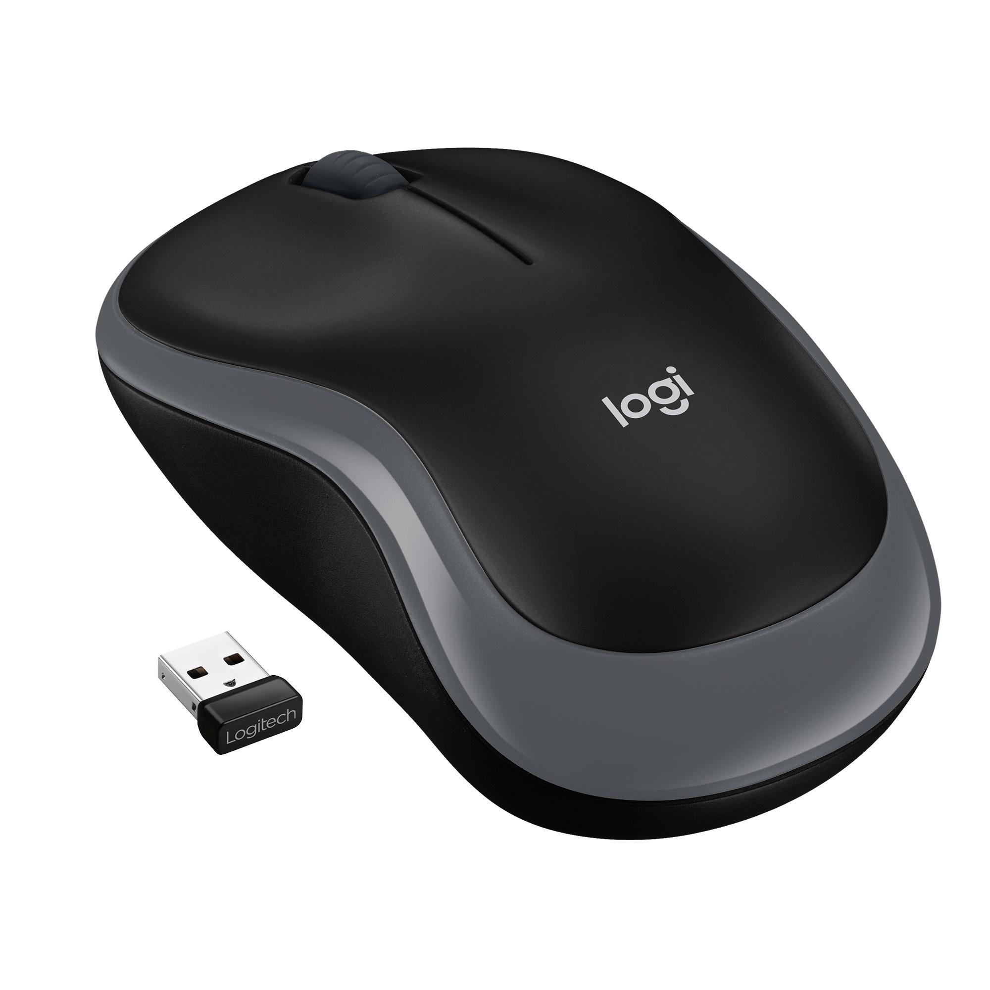 07bcb730-6778-447b-b954-d073f8edb03b Logitech M185 bevielis optinis pelė, pilka