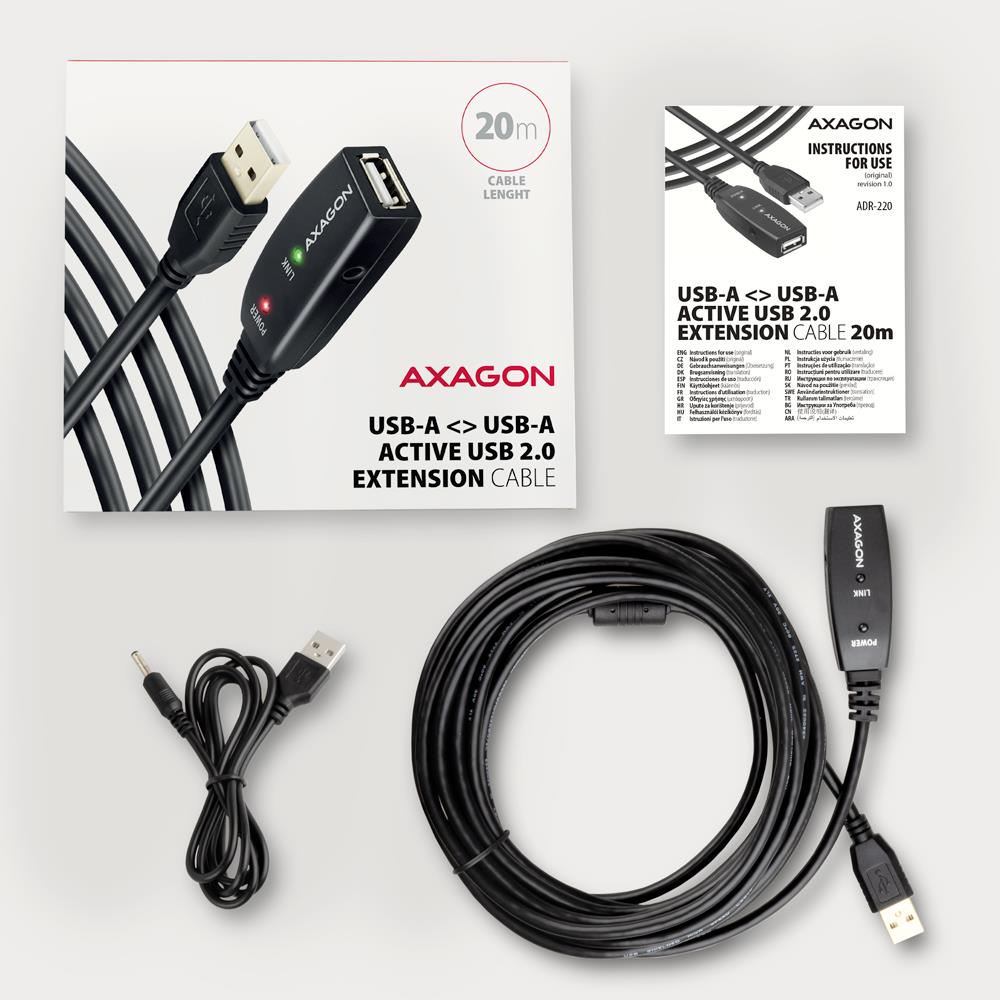 086d38ad-015c-4752-904f-06f8b190bfce USB 2.0 A-M/A-F aktyvus kabelis, 20 metrų ilgio, iš arti