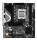ASROCK B650M-HDV/M.2 motininė plokštė, matoma iš šono su prievadų išdėstymu