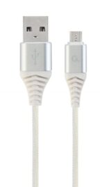 USB2 iki Micro-USB laidas, 1 m, sidabrinis/baltas