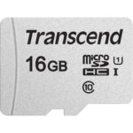 Atminties kortelė Transcend microSDHC 16GB su adapteriu, matoma iš šono