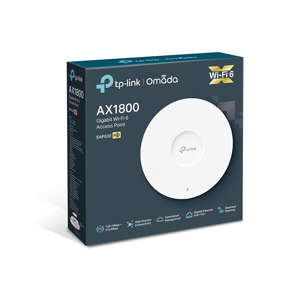 0e83d240-1dd3-41bd-86a2-61290cb07701 Access Point TP-LINK Omada 1800 Mbps IEEE 802.11a IEEE 802.11g IEEE 802.11n IEEE 802.11ac IEEE 802.11ax 1x10/100/1000M EAP620HD