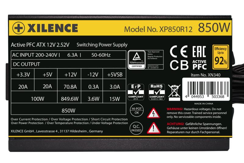 0e8afde8-1501-4294-9725-2d7487ba654b Maitinimo blokas XILENCE 850W su juodu korpusu ir ventiliatoriumi