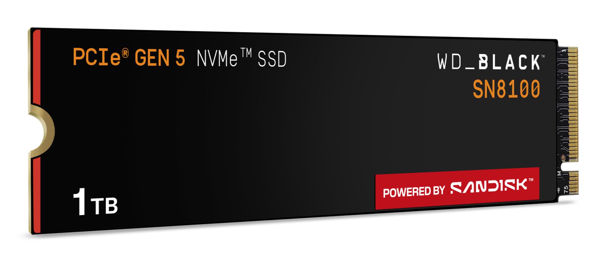 0e9f3883-0144-49f3-ac1c-f011d9a86d4c SSD WESTERN DIGITAL Black SN8100 1TB M.2 PCIe Gen5 NVMe 3D TLC Write speed 11000 MBytes/sec Read speed 14900 MBytes/sec WDS100T1X0M